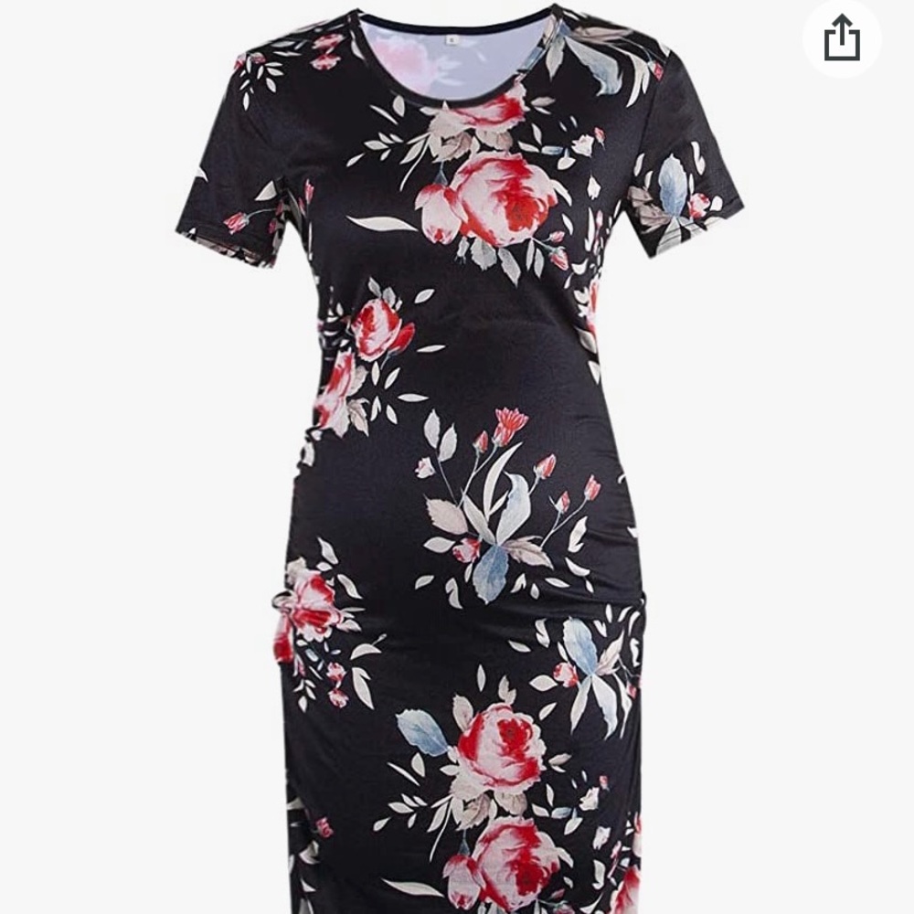 Women's Maternity Dress, Midi & 3/4 Sleeve